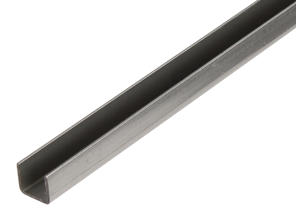 U profile, Material: raw steel, cold rolled, Width: 20 mm, Height: 20 mm, Material thickness: 1.5 mm, Clear width: 17 mm, Length: 2000 mm