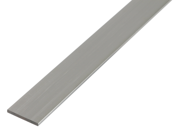 Perfil BA, plano, Material: Aluminio, Superficie: natural, Anchura: 20 mm, Espesura del material: 2 mm, Longitud: 2600 mm