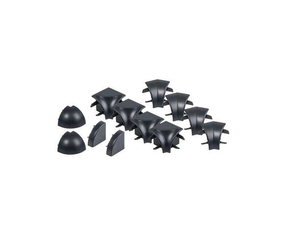 Zubehör-Set für Abschlussleisten, Material: PVC-U, Farbe: schwarz, Inhalt pro PE: 1 Beutel