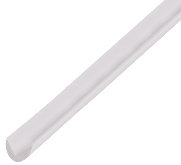 Profilo di protezione angolare arrotondato, Materiale: PVC-U, schiumato, colore bianco, larghezza: 19 mm, altezza: 19 mm, Lunghezza: 2600 mm