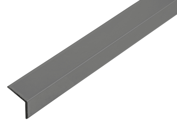 Winkelprofil, Material: Aluminium, Oberfläche: anthrazit kunststoffbeschichtet RAL 7016, Breite: 14,5 mm, Höhe: 11,5 mm, Materialstärke: 1,3 mm, Länge: 1000 mm, für Plattenstärke: 10 - 13 mm