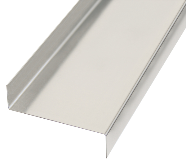 Smooth sheet, angled, Z-shape, Material: Aluminium, Surface: untreated, 18 mm, Width: 63 mm, 18 mm, Length: 2000 mm, Distortions: 90 / 90 °, Material thickness: 0.50 mm