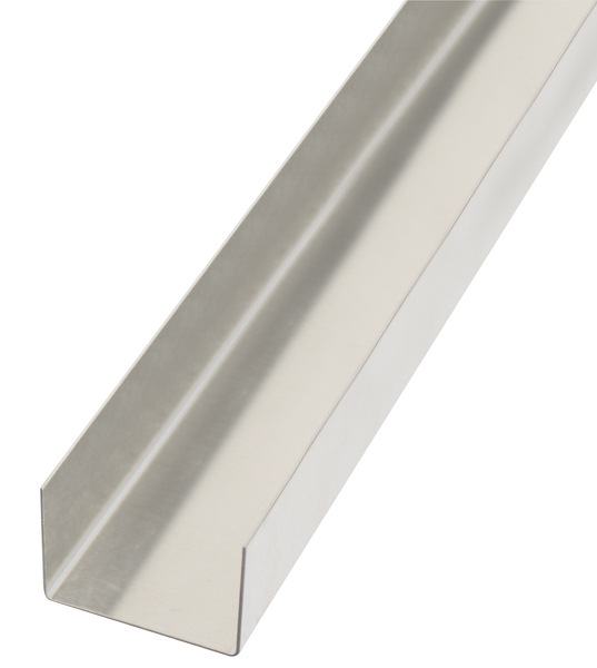 Glattblech, gekantet, U-Form, Material: Aluminium, Oberfläche: natur, Breite: 29 mm, Höhe: 20 mm, Länge: 2000 mm, Abwinkelung: 90 / 90 °, Materialstärke: 0,50 mm