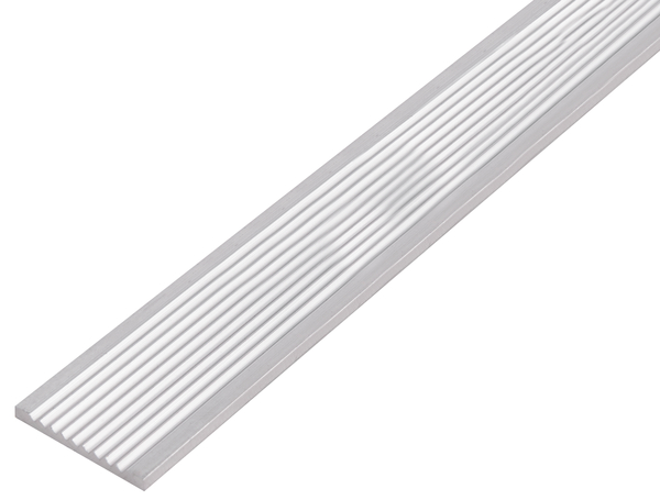 Flachleiste, geriffelt, Material: Aluminium, Oberfläche: natur, Breite: 30 mm, Höhe: 3 mm, Länge: 1000 mm