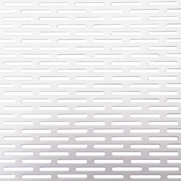 Lochblech, Lochung: Schlitz, Material: Aluminium, Oberfläche: silberfarbig eloxiert, Länge: 500 mm, Breite: 250 mm, Materialstärke: 0,80 mm