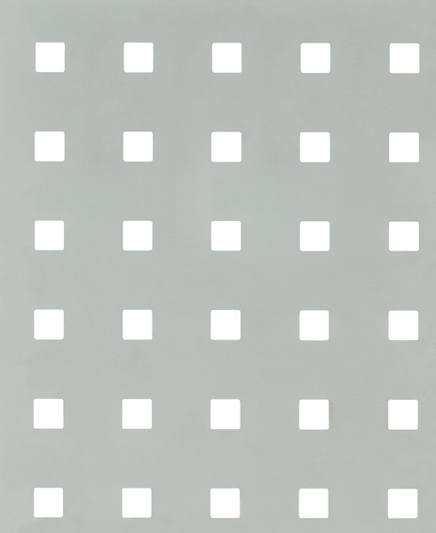Perforated sheet, square holes, Material: Aluminium, Surface: silver anodised, Length: 500 mm, Width: 250 mm, Distance from middle to middle of hole: 30 mm, Material thickness: 0.80 mm