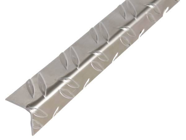 Winkelprofil, Riffel-Prägung, Material: Aluminium, Oberfläche: blank, Breite: 29,5 mm, Höhe: 29,5 mm, Materialstärke: 1,5 mm, Ausführung: gleichschenklig, Länge: 2000 mm