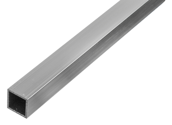 Tubo BA quadro, Materiale: alluminio, superficie: naturale, larghezza: 15 mm, altezza: 15 mm, Spessore del materiale: 1 mm, Lunghezza: 2000 mm