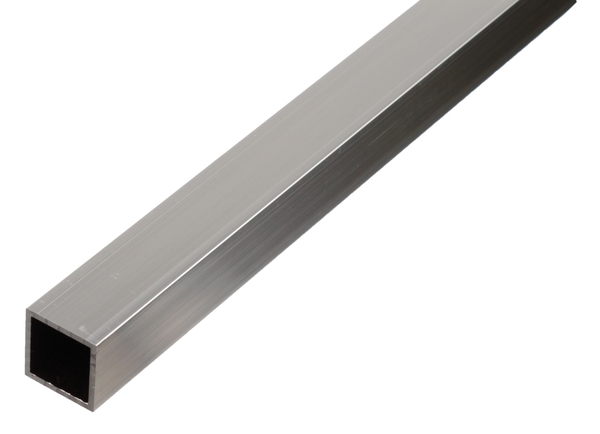 BA-Profile, square, Material: Aluminium, Surface: untreated, Width: 25 mm, Height: 25 mm, Material thickness: 1.5 mm, Length: 2600 mm