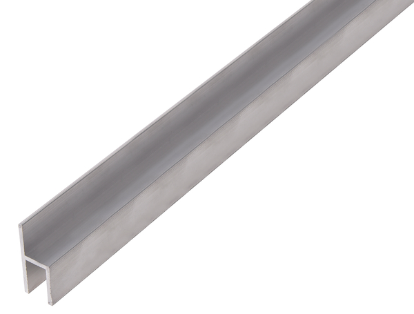 Profilo BA a H, Materiale: alluminio, superficie: naturale, larghezza: 26 mm, altezza: 11 mm, Spessore del materiale: 1,5 mm, larghezza netta: 8 mm, Lunghezza: 1000 mm