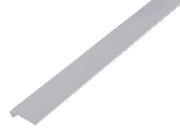 Profilo terminale tondo, Materiale: alluminio, superficie: anodizzata argento, larghezza: 26 mm, altezza: 6 mm, Spessore del materiale: 1,3 mm, Lunghezza: 1000 mm