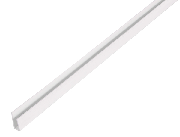 Profilé d'arrêt, Matériau: PVC, couleur : blanc, Largeur en bas: 15 mm, Hauteur: 6 mm, Épaisseur du matériau: 1 mm, Largeur en haut: 10 mm, Longueur: 1000 mm