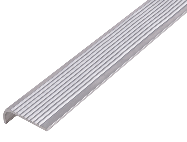Treppenkanten-Schutzprofil, Material: Aluminium, Oberfläche: natur, Breite: 25 mm, Höhe: 6 mm, Länge: 2000 mm, Materialstärke: 2,00 mm