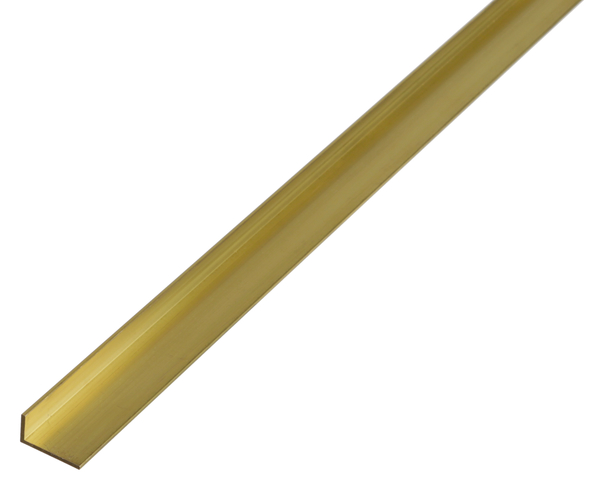 Angle profile, Material: brass, Width: 20 mm, Height: 15 mm, Material thickness: 1.5 mm, Type: unequal sided, Length: 1000 mm