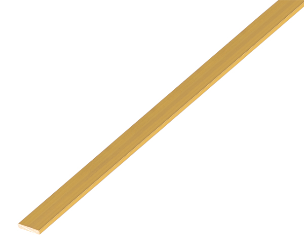 Flat bar, Material: brass, Width: 7 mm, Material thickness: 2.5 mm, Length: 1000 mm