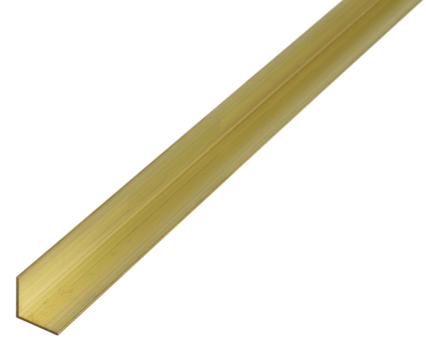 Angle profile, Material: brass, Width: 20 mm, Height: 20 mm, Material thickness: 1.5 mm, Type: equal sided, Length: 1000 mm