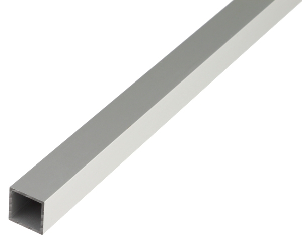 Square tube, Material: Aluminium, Surface: silver anodised, Width: 30 mm, Height: 30 mm, Material thickness: 2 mm, Length: 1000 mm