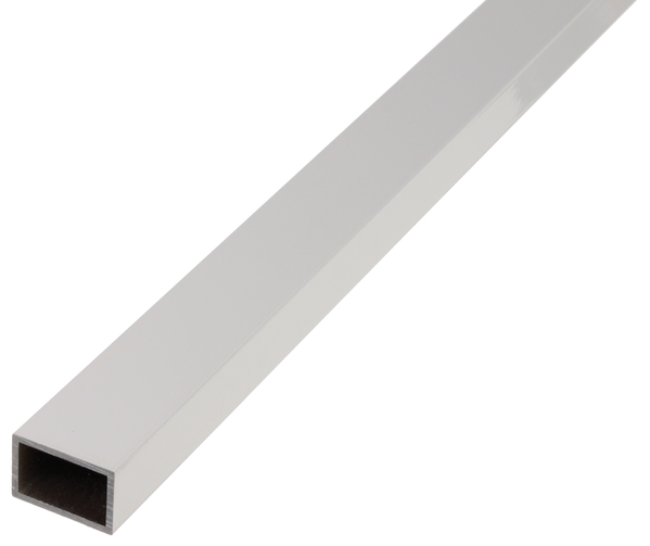 Rechteckrohr, Material: Aluminium, Oberfläche: silberfarbig eloxiert, Breite: 50 mm, Höhe: 20 mm, Materialstärke: 2 mm, Länge: 1000 mm