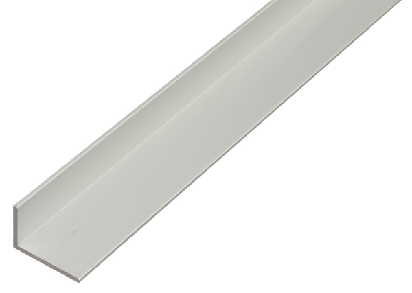Angle profile, Material: Aluminium, Surface: silver anodised, Width: 30 mm, Height: 15 mm, Material thickness: 2 mm, Type: unequal sided, Length: 1000 mm