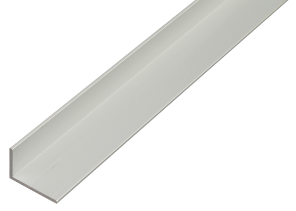 Angle profile, Material: Aluminium, Surface: silver anodised, Width: 30 mm, Height: 15 mm, Material thickness: 2 mm, Type: unequal sided, Length: 2000 mm