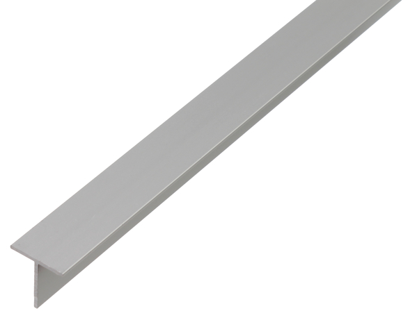 Perfil en T, Material: Aluminio, Superficie: anodizado plateado, Anchura: 35 mm, Altura: 35 mm, Espesura del material: 3 mm, Longitud: 1000 mm