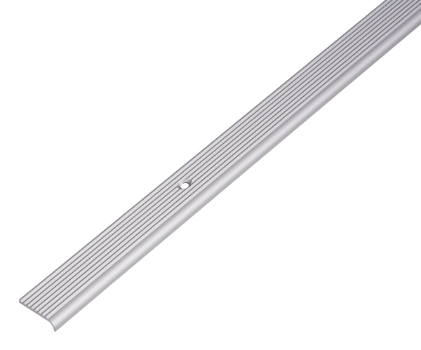 Treppenkanten-Schutzprofil, mit versenkten Schraublöchern, Material: Aluminium, Oberfläche: silberfarbig eloxiert, Breite: 23 mm, Höhe: 6 mm, Länge: 2000 mm, Materialstärke: 2,00 mm