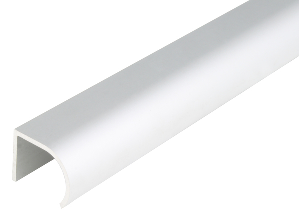Profil uchwytowy, zaokrąglony, materiał: aluminium, powierzchnia: anodowana srebrna, Szerokość: 25 mm, Wysokość: 19 mm, Długość: 2000 mm, Grubość materiału: 1,75 mm