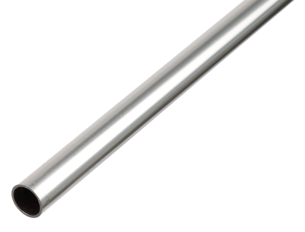 Perfil BA, cilíndrico, Material: Aluminio, Superficie: natural, 10 mm, Espesura del material: 1 mm, Longitud: 1000 mm