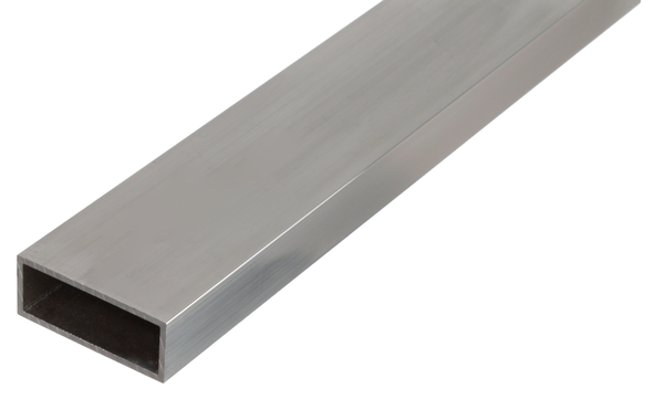 Tubo BA rettangolare, Materiale: alluminio, superficie: naturale, larghezza: 50 mm, altezza: 20 mm, Spessore del materiale: 2 mm, Lunghezza: 2000 mm