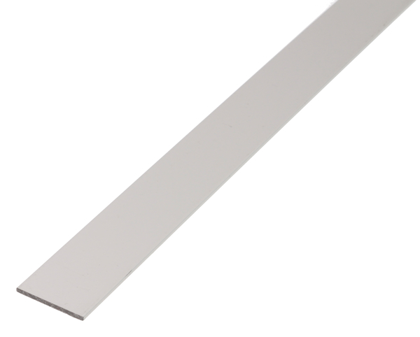 Flat bar, Material: Aluminium, Surface: silver anodised, Width: 20 mm, Material thickness: 2 mm, Length: 1000 mm