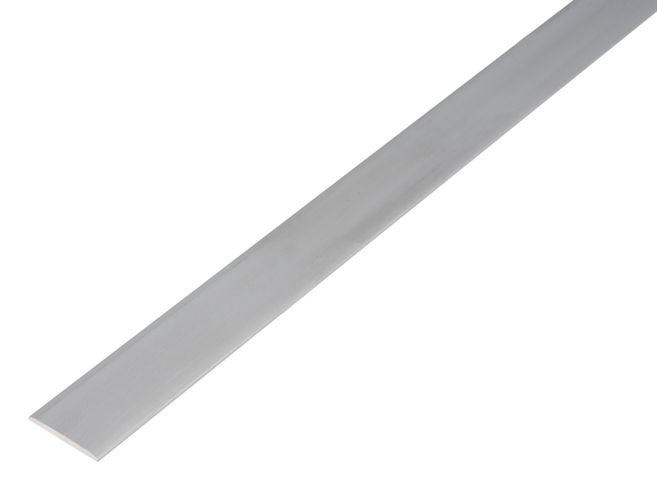 Barra piatta, Materiale: alluminio, superficie: anodizzata argento, larghezza: 14,5 mm, Spessore del materiale: 1,5 mm, Lunghezza: 1000 mm