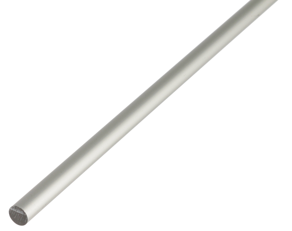 Barra tonda, Materiale: alluminio, superficie: anodizzata argento, diametro: 5 mm, Lunghezza: 1000 mm