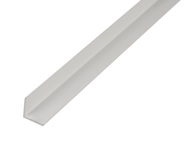 Perfil BA, en ángulo, Material: Aluminio, Superficie: lacado blanco RAL 9016, Anchura: 15 mm, Altura: 15 mm, Espesura del material: 1 mm, Versión: lados iguales, Longitud: 2000 mm