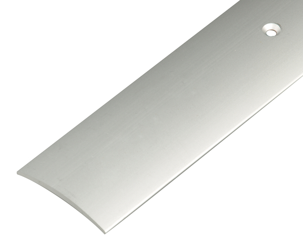 Übergangsprofil, mit versenkten Schraublöchern, Material: Aluminium, Oberfläche: silberfarbig eloxiert, Breite: 40 mm, Länge: 1000 mm, Höhe über Boden: 5,0 mm, Materialstärke: 1,00 mm