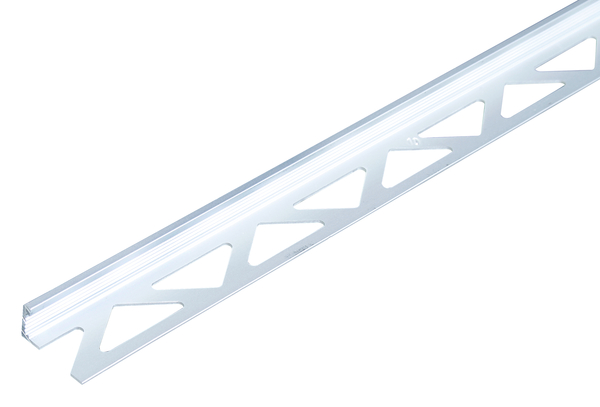 Profilé d'arrêt à carrelage, Matériau: Aluminium, Finition: couleur argent, anodisée, Largeur: 23,5 mm, Hauteur: 10 mm, Longueur: 2500 mm, Épaisseur: 1,00 mm