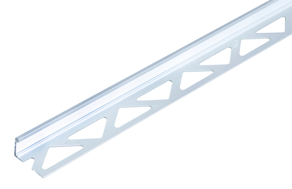 Profilé d'arrêt à carrelage, Matériau: Aluminium, Finition: couleur argent, anodisée, Largeur: 23,5 mm, Hauteur: 12,5 mm, Longueur: 2500 mm, Épaisseur: 1,00 mm