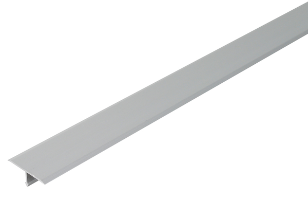 Profilo di finitura a T, Materiale: alluminio, superficie: anodizzata argento, larghezza: 25 mm, altezza: 9 mm, Lunghezza: 2600 mm, Spessore del materiale: 1,00 mm