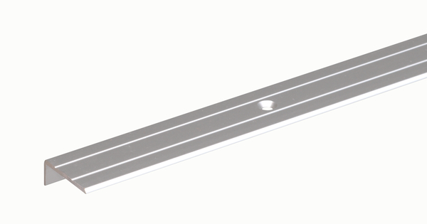 Treppenkanten-Schutzprofil, mit versenkten Schraublöchern, Material: Aluminium, Oberfläche: silberfarbig eloxiert, Breite: 25 mm, Höhe: 20 mm, Länge: 1000 mm, Materialstärke: 1,50 mm