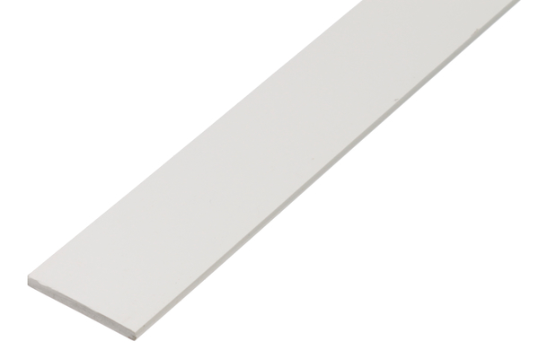 Barra piatta, Materiale: PVC-U, colore bianco, larghezza: 40 mm, Spessore del materiale: 3 mm, Lunghezza: 2000 mm