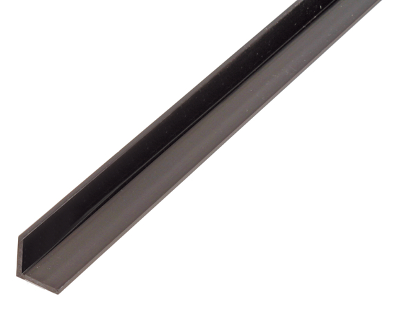 Winkelprofil, Material: PVC-U, Farbe: schwarz, Breite: 10 mm, Höhe: 10 mm, Materialstärke: 1 mm, Ausführung: gleichschenklig, Länge: 1000 mm