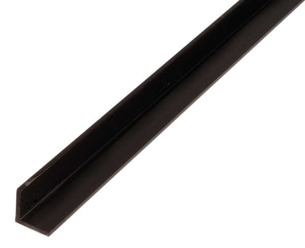Angle profile, Material: PVC-U, colour: black, Width: 25 mm, Height: 25 mm, Material thickness: 1.8 mm, Type: equal sided, Length: 2000 mm