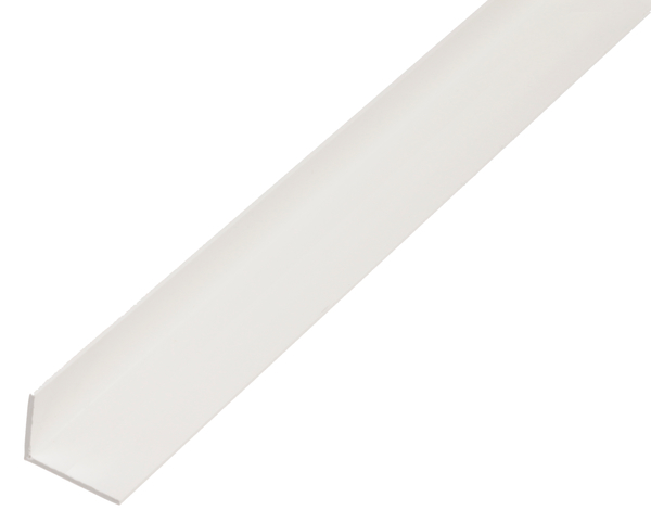 Winkelprofil, Material: PVC-U, Farbe: weiß, Breite: 20 mm, Höhe: 10 mm, Materialstärke: 1,5 mm, Ausführung: ungleichschenklig, Länge: 1000 mm