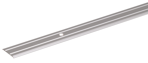 Transition profile, Material: Aluminium, Surface: silver anodised, with countersunk screw holes, Width: 37.8 mm, Length: 2000 mm, Height above ground: 2.10 mm, Material thickness: 1.60 mm