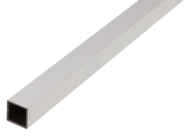 Tubo BA quadro, Materiale: alluminio, superficie: plastificata bianca RAL 9016, larghezza: 20 mm, altezza: 20 mm, Spessore del materiale: 1,5 mm, Lunghezza: 2600 mm