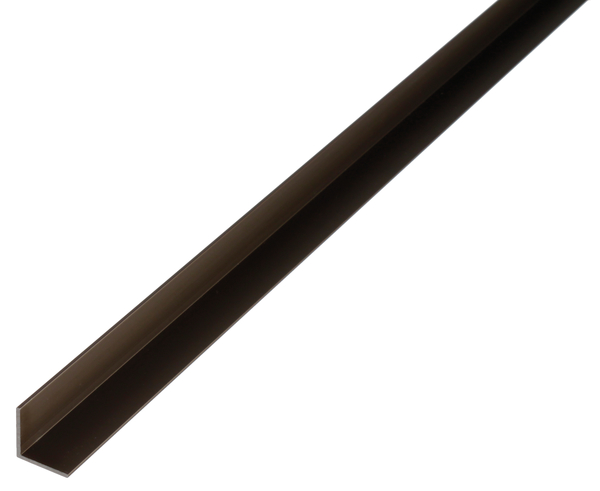 Winkelprofil, Material: Aluminium, Oberfläche: bronzefarbig eloxiert, Breite: 20 mm, Höhe: 20 mm, Materialstärke: 1,5 mm, Ausführung: gleichschenklig, Länge: 1000 mm