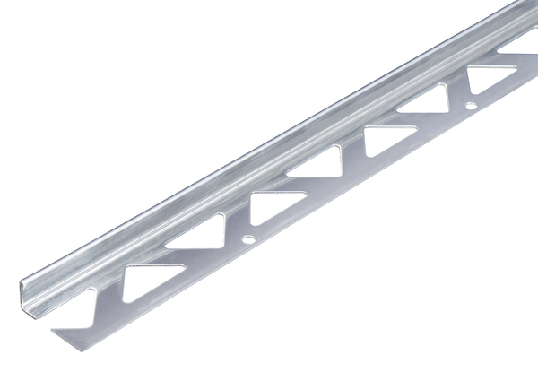 Tile end profile, Material: stainless steel, Width: 23.5 mm, Height: 10 mm, Length: 2500 mm, Material thickness: 1.00 mm