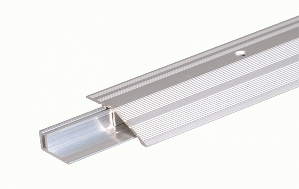 Ausgleichsprofil Pro, Material: Aluminium, Oberfläche: Trägerprofil: blank, Deckprofil: silberfarbig eloxiert, Breite: 44 mm, für Bodenbelagsstärken: 7 - 15 mm, Länge: 900 mm, Materialstärke: 1,50 mm, SB-verpackt