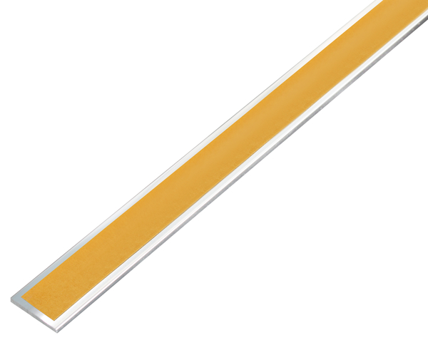 Flat bar, self-adhesive, Material: Aluminium, Surface: chrome design, Width: 15 mm, Material thickness: 2 mm, Length: 1000 mm