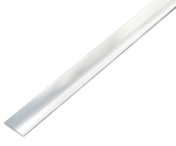 Barra piatta autoadesiva, Materiale: alluminio, superficie: cromata, larghezza: 25 mm, Spessore del materiale: 2 mm, Lunghezza: 2000 mm