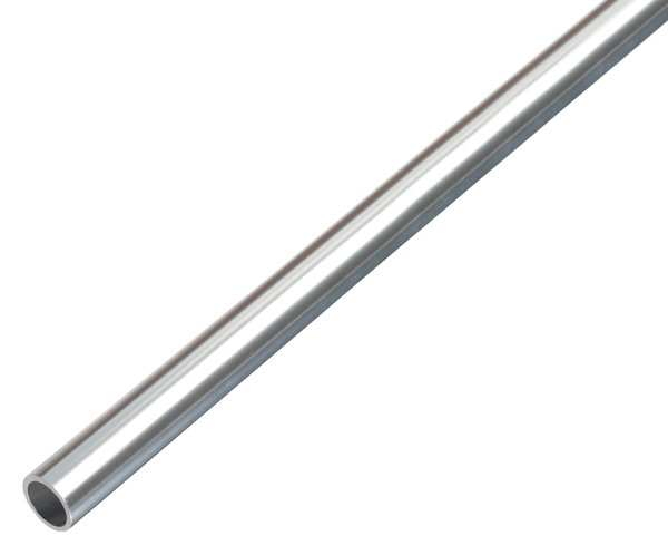 Tubo tondo, Materiale: alluminio, superficie: cromata, diametro: 8 mm, Spessore del materiale: 1 mm, Lunghezza: 2000 mm